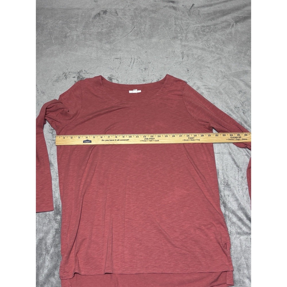 J Jill Women Size L Red Long Sleeve Shirt Stained - Picture 7 of 10